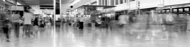 In Barcelona Airport bw