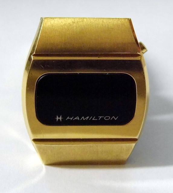 Vintage Hamilton LED Goldtone Watch with Original Band