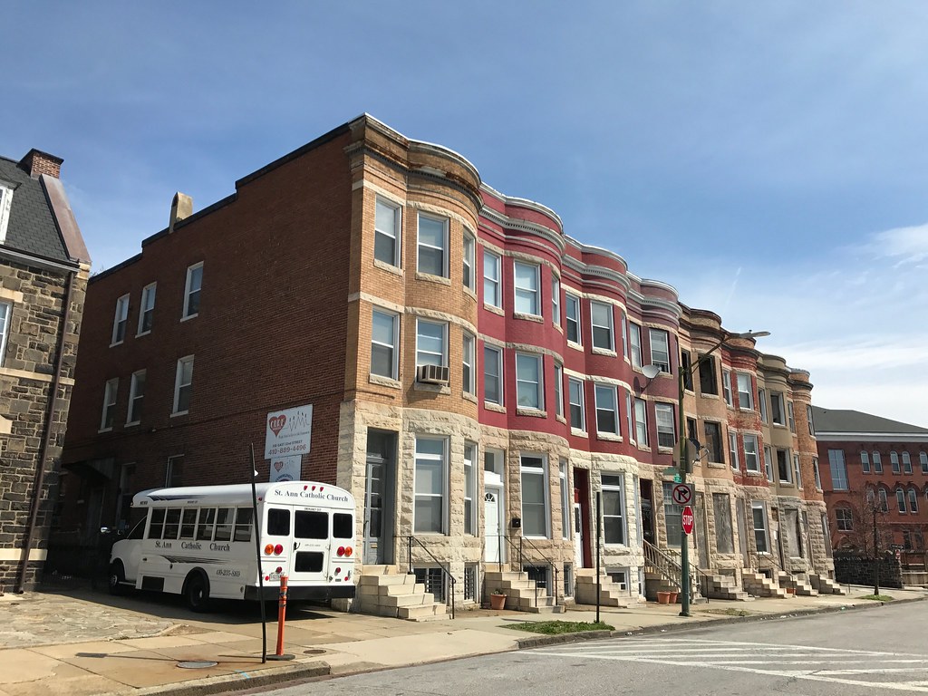Rowhouses, 500 block of E. 22nd Street (north side), Baltimore, MD 21218. [Baltimore Heritage](https://www.flickr.com/photos/baltimoreheritage/33518872790/)