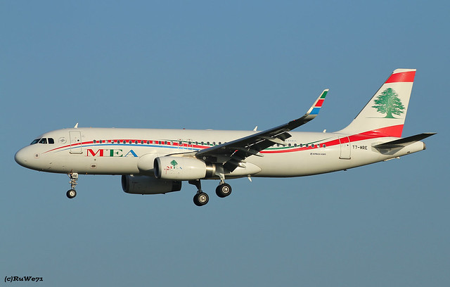 MEA-Middle East Airlines A320-232(sl)  T7-MRE / BRU