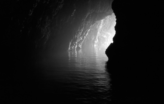 Inside looking out 002, Monk seal cave, Island of Biševo