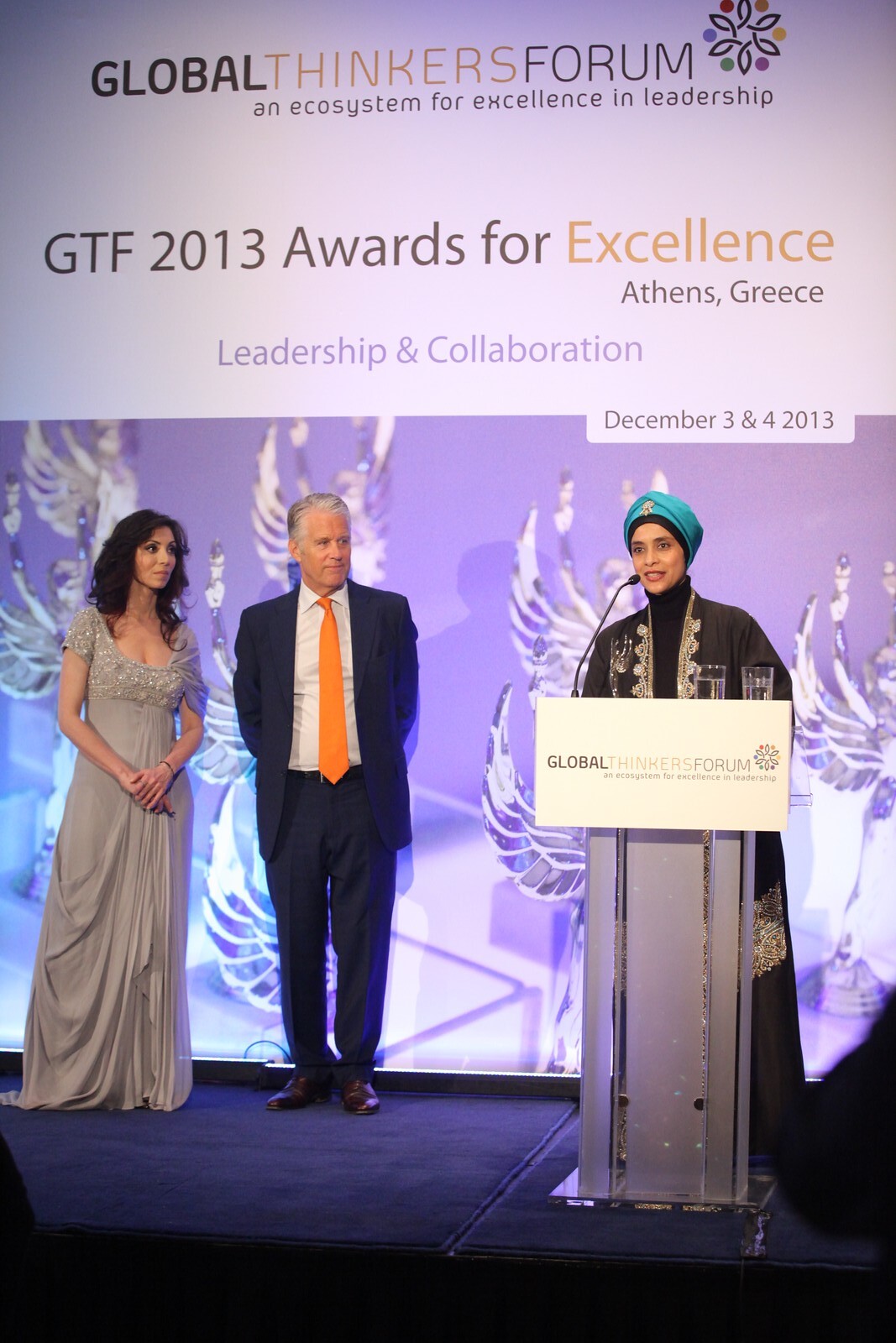 Dr Maisah Sobaihi receiving GTF 2013 Award for Excellence in Pioneering