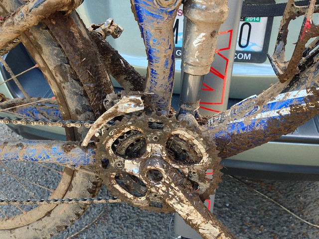 Muddy bike at end of ride