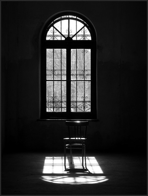 window and an old chair