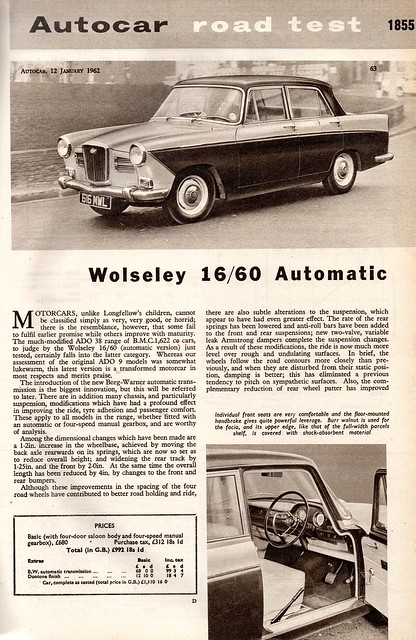 Wolseley 16/60 Automatic Road Test 1962 (1)