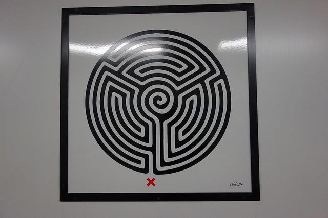 Maze on wall at Finsbury Park station