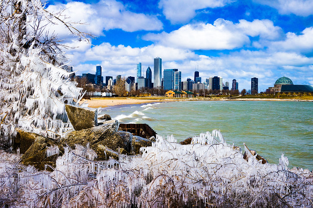Icy Chicago Skyline