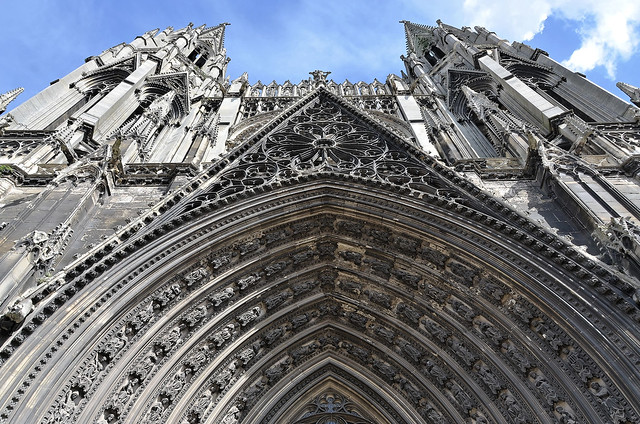 Rouen (Seine-Maritime) - Abbatiale Saint-Ouen - Façade occidentale (XIXe) (détail)