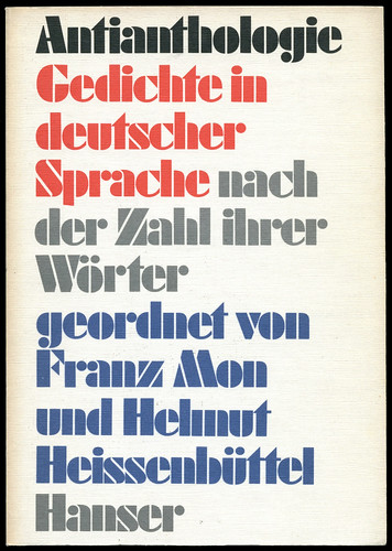 Franz Mon, Helmut Heissenbüttel (eds.): Antianthologie. G… | Flickr