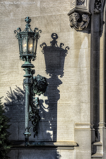 Biltmore House lamp post and shadow