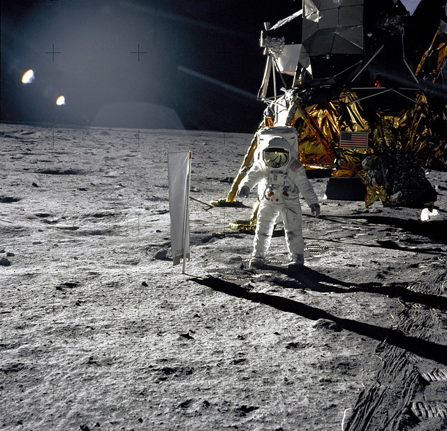 Aldrin Next to Solar Wind Experiment