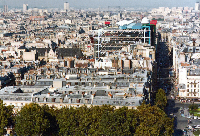 Pompidou Center from Notre-Dame de Paris