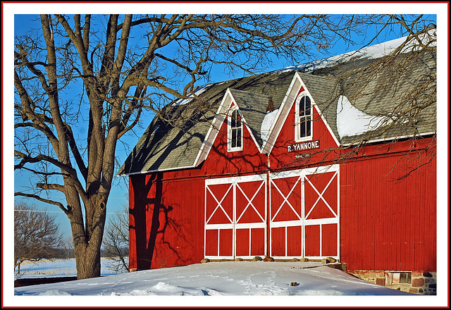 Red Barn and White Snow
