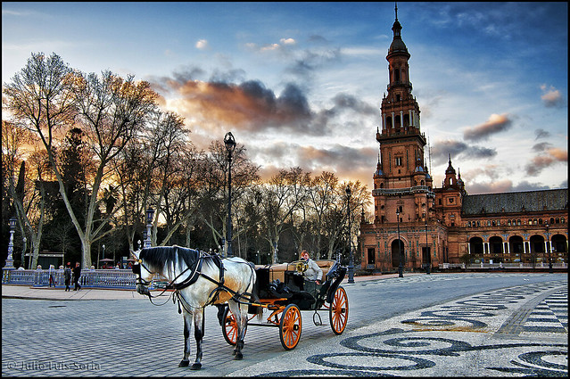 Paseo en coche caballos - Carriage ride for Sevilla - Spain