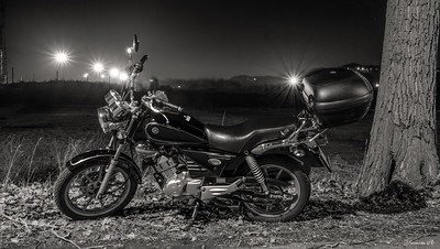 My Yamaha YBR monochrome