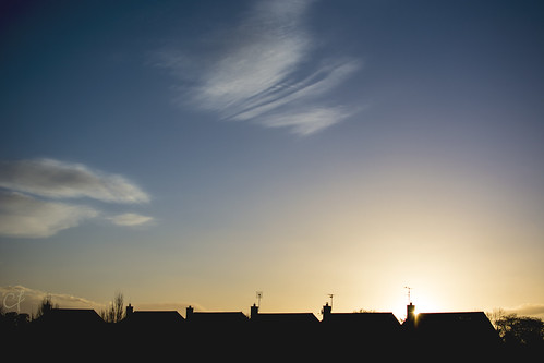 sunset cloud silhouette rooftops portarlington