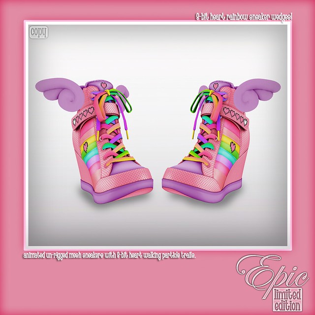*Epic* 8-Bit Heart Sneaker Wedges! {Rainbow.Baby.Pink} Ad