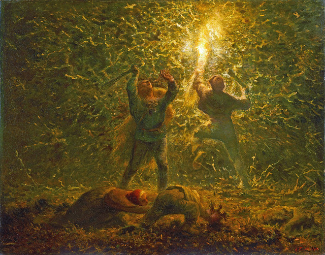 Millet - Hunting birds at night [1874]