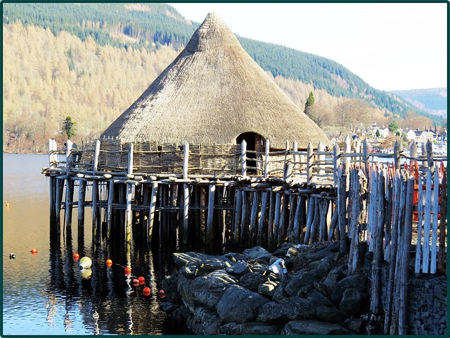 a Crannog  an ancient loch dwelling found and reconstructed on Loch Tay