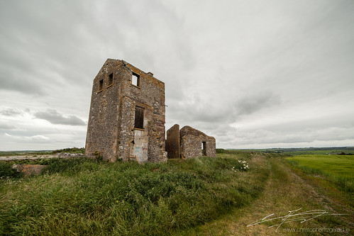 ireland summer sky building green tower castle field architecture clouds landscape coast outdoor cove cork south watch ruin crops roberts watchtower napoleonic nauture