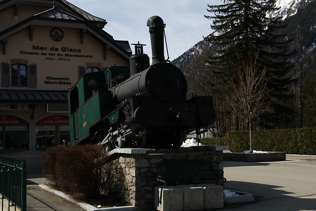 Tandradstoomlok nr 8 van de Chemin de Fer du Montenvers in Chamonix (FR) - 11/03/2017. (monument)