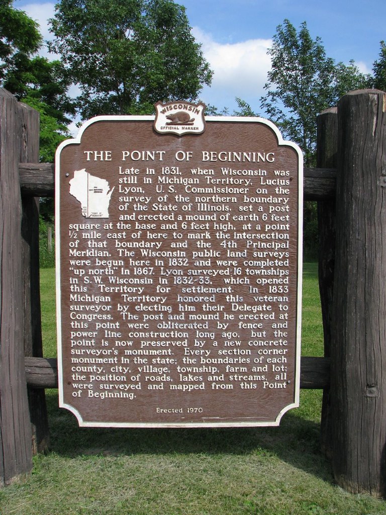 Wisconsin's Point of Beginning. Photo by howderfamily.com; (CC BY-NC-SA 2.0)