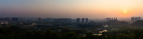 panorama sunrise photography places 中国 深圳 广东省 龙岗 大运中心 大运自然公园