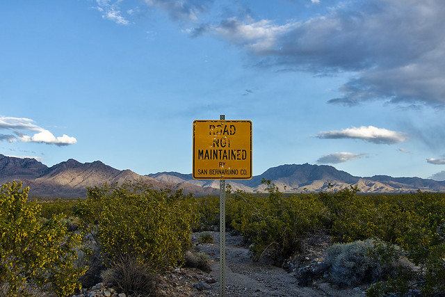 road not maintained. mojave desert, ca. 2013.