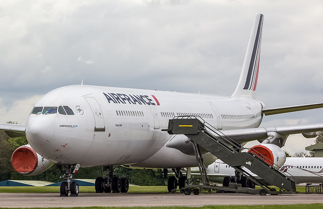 F-GLZH Air France Airbus A340-311 @ Cotswold Airport, Kemble, Gloucestershire.