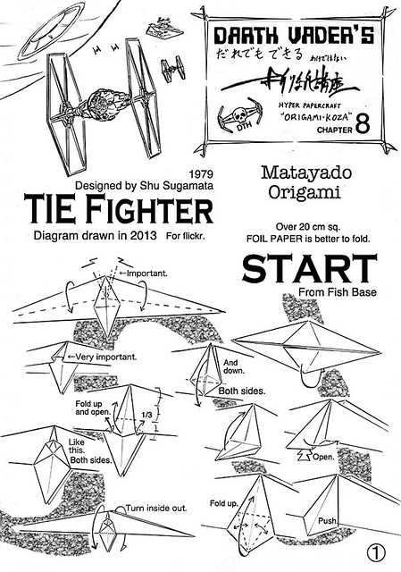 TIE Fighter origami diagram 1