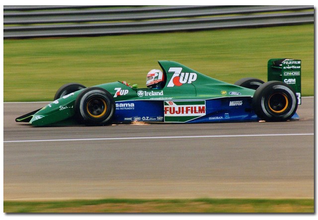 Andrea de Cesaris Jordan Ford 191 F1. 1991 British GP Silverstone.