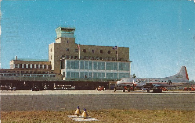 Bradley International Airport postcard - 1950's.