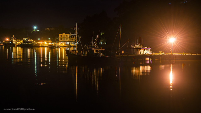 Strahan Harbour Lights at night