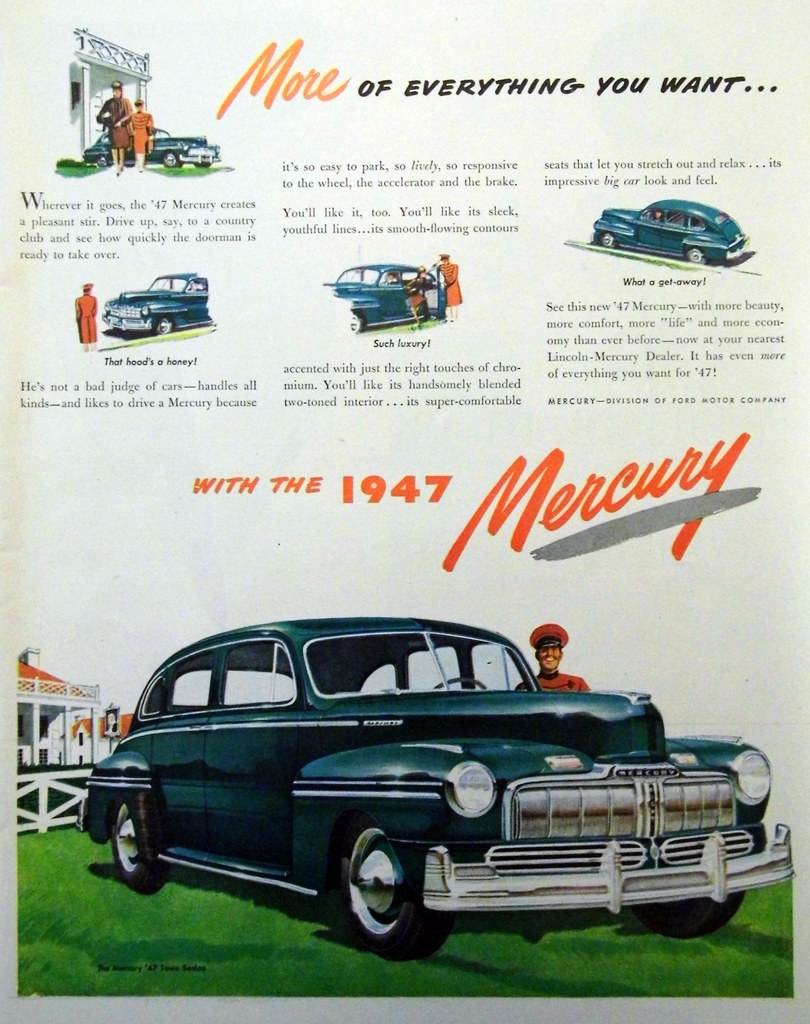 Vintage Automobile Advertising: 1947 Mercury, 