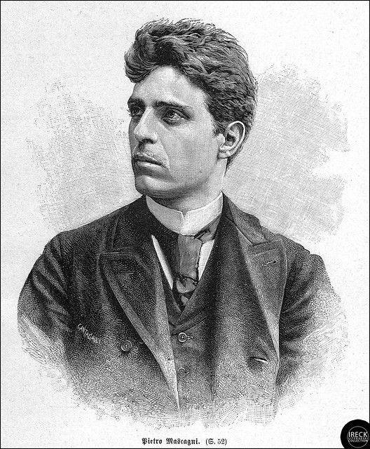Pietro Mascagni - orig. Holzstich, 1893, italienischer Komponist