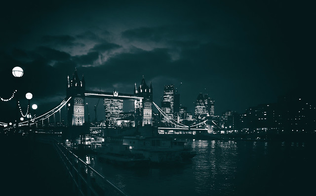 Towers of London Skyline & The Thames by Simon Hadleigh-Sparks