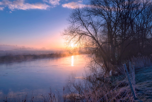Misty Spring Dawn by jactoll, A misty sunrise on the first day of springlight mist misty sunrise landscape dawn spring nikon nikko