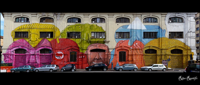 Roma. Ostiense. Fronte del Porto. Street Art by Blu