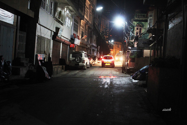 Aizawl Street in night time