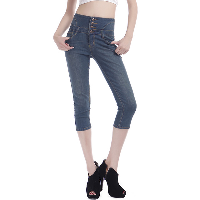 Ladies die hohe Taille lässige Mode jeans | Damen Jeans ch.t… | Flickr