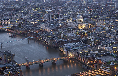 city uk england urban london thames architecture river twilight cathedral dusk stpauls aerial davidbank