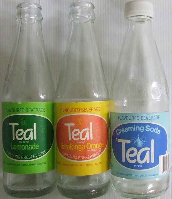 1980s Teal Soft Drink Bottles - New Zealand
