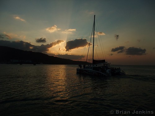 sunset jamaica catamaran caribbean ochorios
