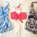 blue red bathing suits