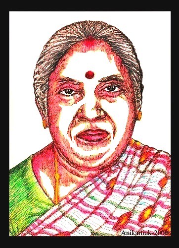 THENI District-ANDIPATTI Taluk-T.SUBBULAPURAM is our Native Place - WE LOVE OUR NATIVE AREA and WELCOME TO OUR HOME TOWN - My Mother A.ALAMELU AMMAL Portrait Art -  Artist ANIKARTICK(VASU engira KARTHIKEYAN)