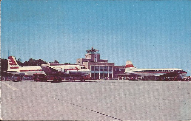Norfolk International Airport (ORF) postcard - 1950's