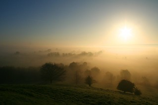 Morning mists from Burrow Mump