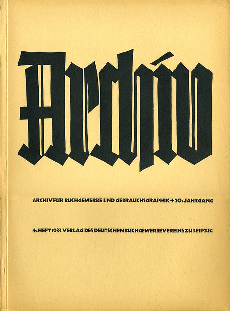 Cover Archiv für Buchgewerbe und Gebrauchsgraphik, 70. Jahrgang, Heft 4, 1933