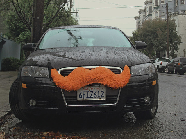 San Francisco giants mustache on a car (2010)