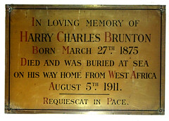 buried at sea on his way home from West Africa